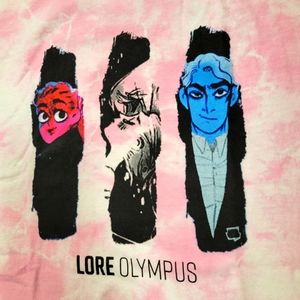 Web Toon Womens Pink Tie Dye Lore Olympus Persephone and HadesT Shirt Size L